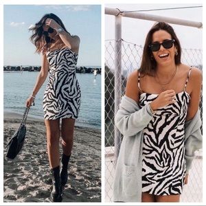 Zara Black and White Zebra Print Mini Dress